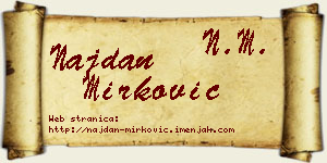 Najdan Mirković vizit kartica